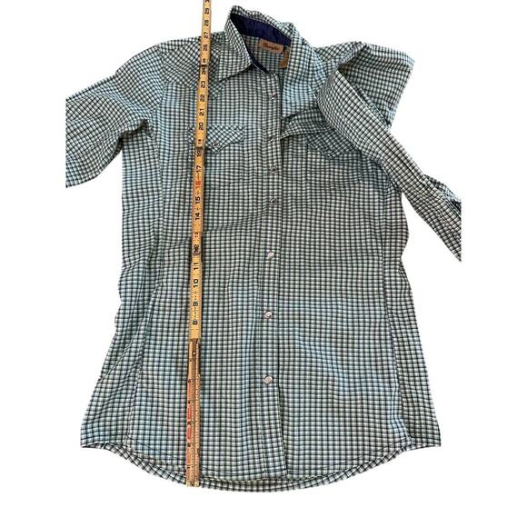 Wrangler Women's Multicolor Check Long Sleeve Snap Front Metallic Shirt Size S - Picture 2 of 8
